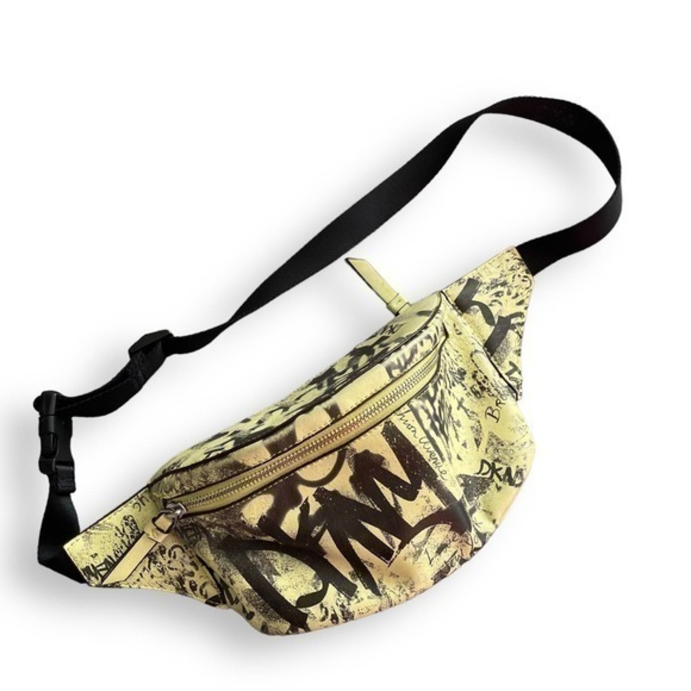DKNY Women's Green Tilly Graffiti Logo Fanny Pack Belt Bag READ